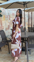Vestido Longo em Crepe Seda com Manga Ampla e Elástico nas Costas - ByThaina