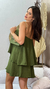 Vestido Curto Soltinho em Crepe com Babado - loja online