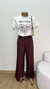 Calça Pantalona Alfaiataria Detalhe Botão Dourado - ByThaina