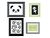 Quadrinho Retangular Decorativo Panda - 4 unidades