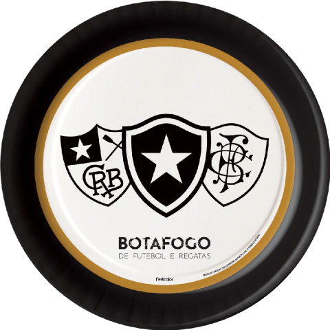 Prato de Papel Time Botafogo Futebol 18 cm 8 Unidades | Festcolor – Inspire sua Festa Loja