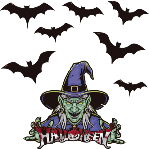 Decoração de parede Bruxa Halloween 1 Uni Regina Festas - Inspire sua Festa Loja