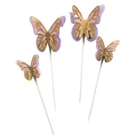Topo Topper Bolo Festa Jardim Borboletas 16 cm Vivarte - Inspire sua Festa Loja