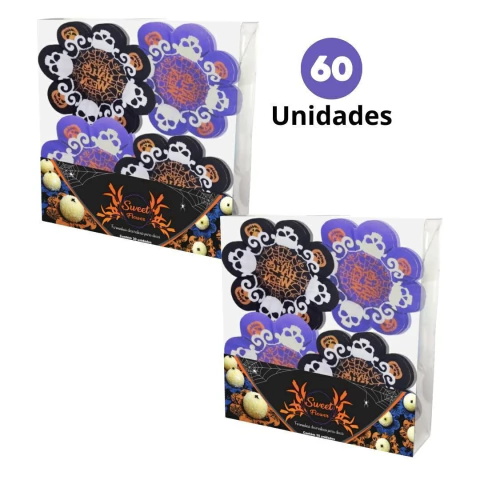 Forminha de Papel Docinhos Festa Halloween Caveiras 30 ou 60 Unidades Piffer Festas - Inspire sua Festa Loja na internet