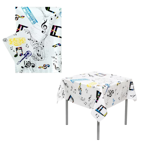 10 Toalhas de Mesa Musical 78x78 cm - Mesa dos Convidados Festa Música | CampFestas - Inspire sua Festa Loja