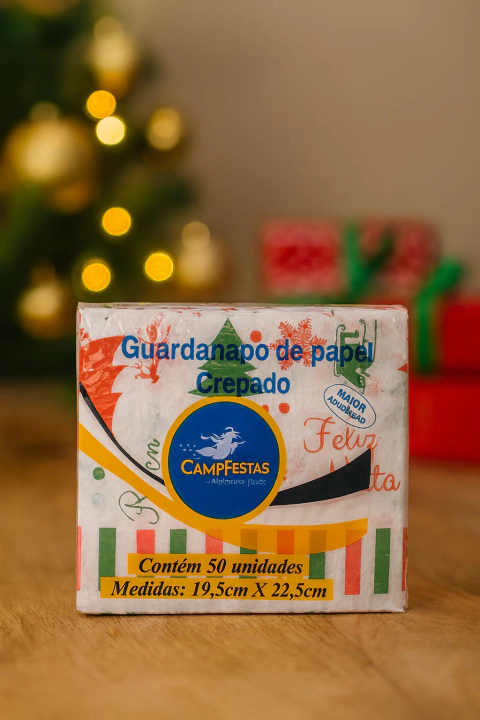 Guardanapos de Papel Crepado Natal Elemenos Natalinos 50 fls 19,5x22,5cm – CampFestas – Inspire Sua Festa Loja - comprar online