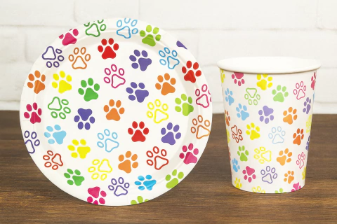 Kit Festa 10 Copos + 10 Pratos Patrulha Canina Patinhas Coloridas – Silver Festas - Inspire sua Festa Loja - comprar online