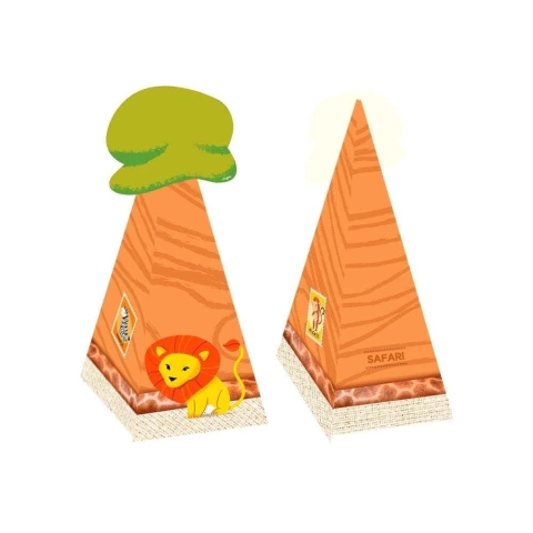 Cone com aplique para Festa Safari - 8 unidades