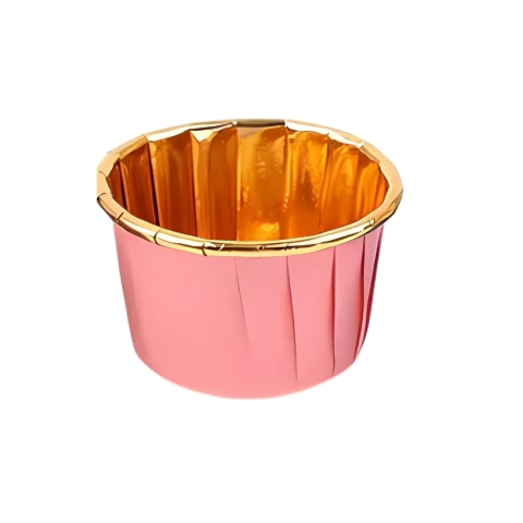 10 Forminhas Mini Cupcake Forneável Laminada Rosa com Dourado - Inspire sua Festa Loja - comprar online