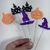 Topo Palito Halloween Kit 6 Peças Glitter 15 cm Vivarte - Inspire sua Festa Loja