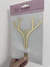 Topo Topper de Bolo Natal Natalino Chifre Rena Acrílico Dourado 20 cm Vivarte - Inspire sua Festa Loja - Inspire sua Festa Loja