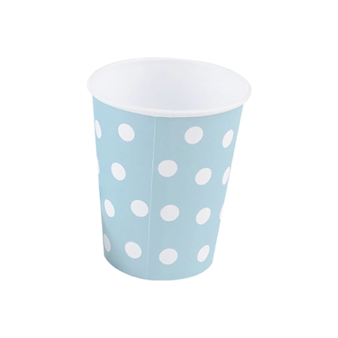 10 Copos de Papel Poá Bolinha Branca 270 ml Silver Festas - Inspire sua Festa Loja - Inspire sua Festa Loja