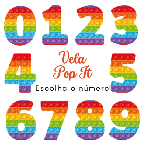 Vela Numeral Pop It - 1 Uni Regina Festas - Inspire sua Festa