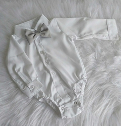 CONJUNTO SOCIAL CINZA BATIZADO BODY BEBE - comprar online