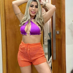 Shorts Saída De Praia Tricot Arrastão Feminina - Ímpeto Modas - Estilo Ousado e Sensual