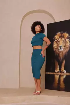 Conjunto Slim Canelado Selena - Ímpeto Modas - Estilo Ousado e Sensual
