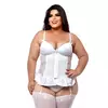 Espartilho Plus Size Com Zíper Frontal E Renda Na Lateral Macler