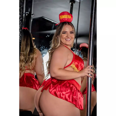 Fantasia Sexy Plus Size Com Bojo Bombeira - comprar online