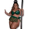 Fantasia Sexy Plus Size Com Bojo Militar Verde Escuro