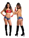 Mini Fantasia Mulher Maravilha De Short Fácil Prazer