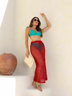 Saia Saída De Praia Tricô Ariel Cordão Fenda - Ímpeto Modas - Estilo Ousado e Sensual