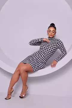 Imagem do Vestido Canelado Manga Longa Gola Alta