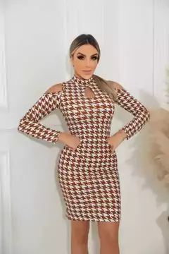 Imagem do Vestido Manga Longa Ombro Vazado Decote Gota