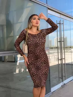 Vestido Midi Manga Longa Ombro A Ombro - loja online