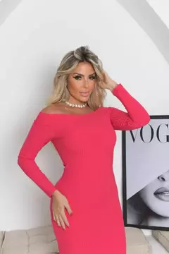 Imagem do Vestido Midi Manga Longa Ombro A Ombro