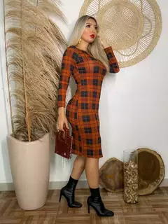 Vestido Midi Manga Longa Ombro A Ombro - comprar online