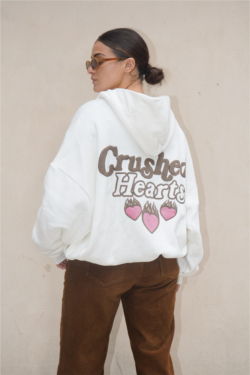 Crushed Hearts White Hoodie