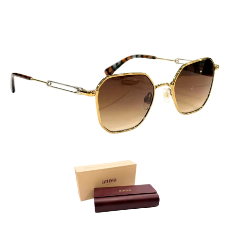 Óculos de Sol Anima Eyewear Sou Ativa 04A Metal Gold Brown