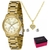 Kit e Relógio Lince Feminino Analógico LRG4700L KO75 Dourado