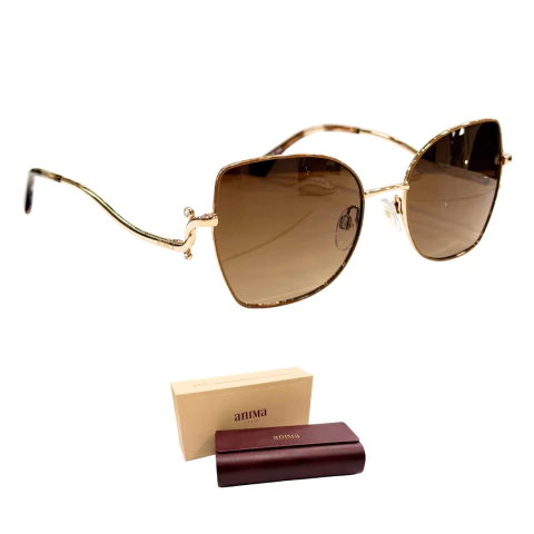 Óculos de Sol Anima Eyewear Sou Chic 08A Metal Gold Brown