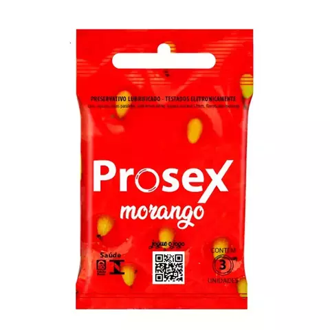 Preservativo Prosex Morango Lubrificado 3 Unidades