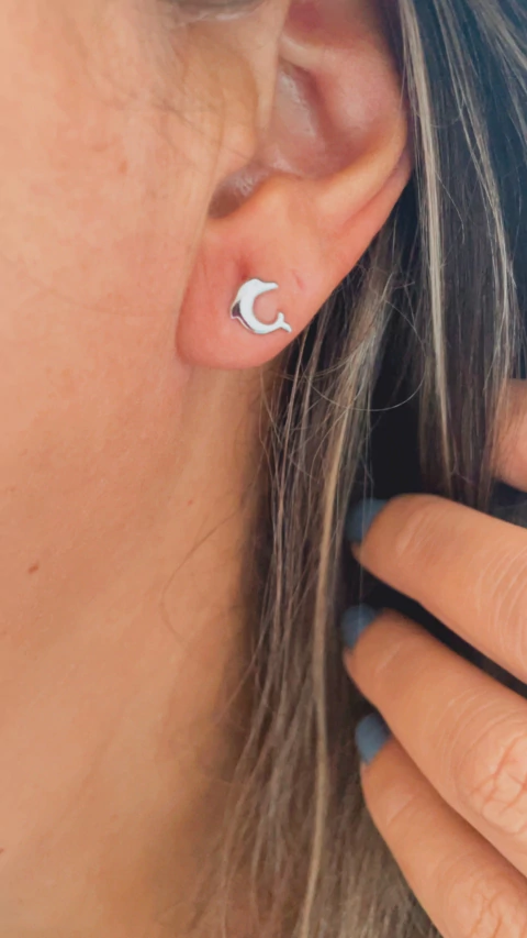 Brinco golfinho Fluir aço inox. - comprar online