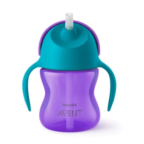 Vaso con Sorbete Antiderrame 200ml Avent Violeta +9M