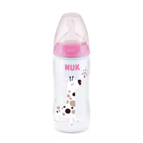 Mamadera con Control de Temperatura 300ml Nuk Jirafa