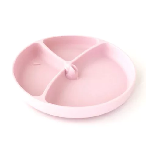 Plato de Silicona Con Ventosa Tatoon Conejo Rosado