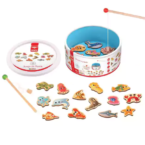 Juego de Pesca de Madera Acacia +2A