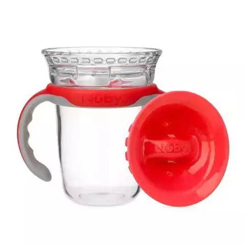 Vaso con Borde 360 Smart Edge Nuby Rojo