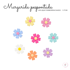 Aplique Margarida Pespontada emborrachado 3,7cm - (1 unidade)