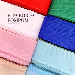 Fita De Gorgurão Yester BORDA POMPOM 38mm (Rolo com 3 metros) - comprar online