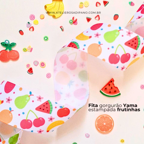 Fita Gorgurão Yama estampada Frutinhas