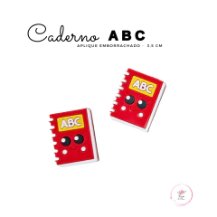 Aplique Caderno ABC emborrachado 3,2cm
