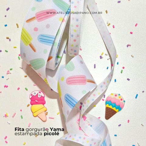 Fita Gorgurão Yama estampada Picolé