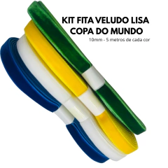 Kit Fita Veludo Lisa Copa do Mundo 10mm (20 metros) 5 metros de cada cor - comprar online
