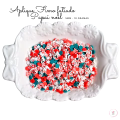 Aplique Fimo fatiado Papai noel - 5mm (10 gramas)