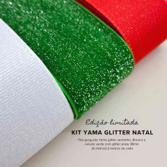 Kit Fita Yama Glitter NATAL 38mm (6 metros) 2 metros de cada