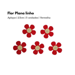 Aplique Flor Plana Linho - 2,5cm (5 unidades) - loja online